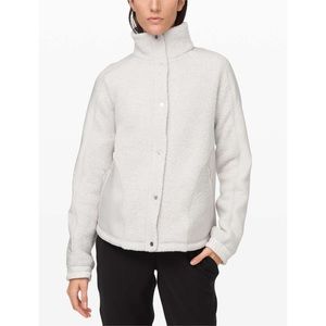 Lululemon Go Cozy Jacket in Heathered Ceramic Size 8 Sherpa Fleece